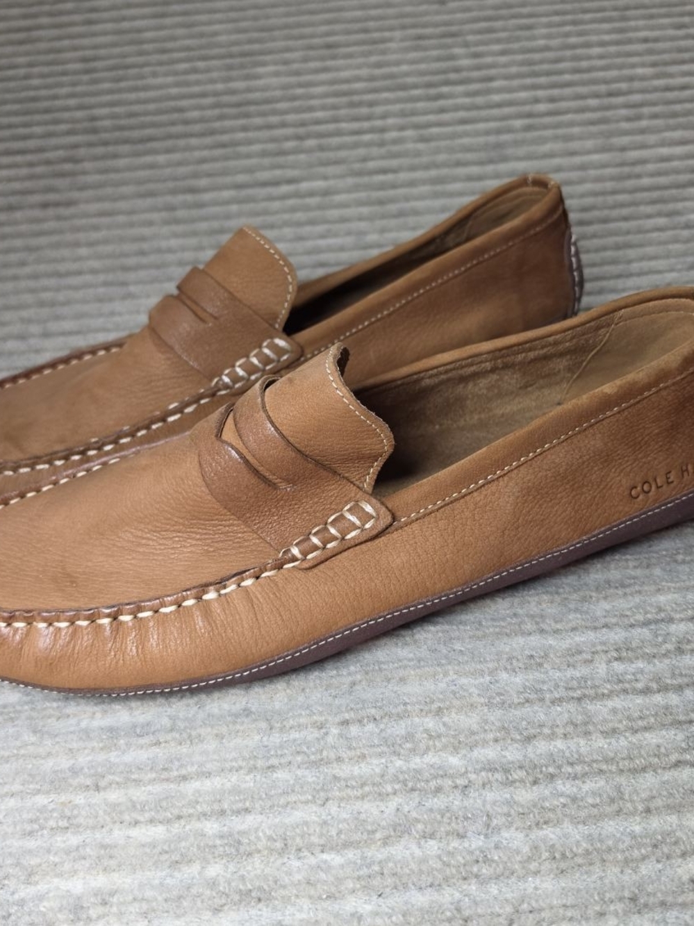Cole Haan Mens 12 M Brown Suede Leather Wyatt Penny Driver Loafer Shoes - Picture 2 of 5